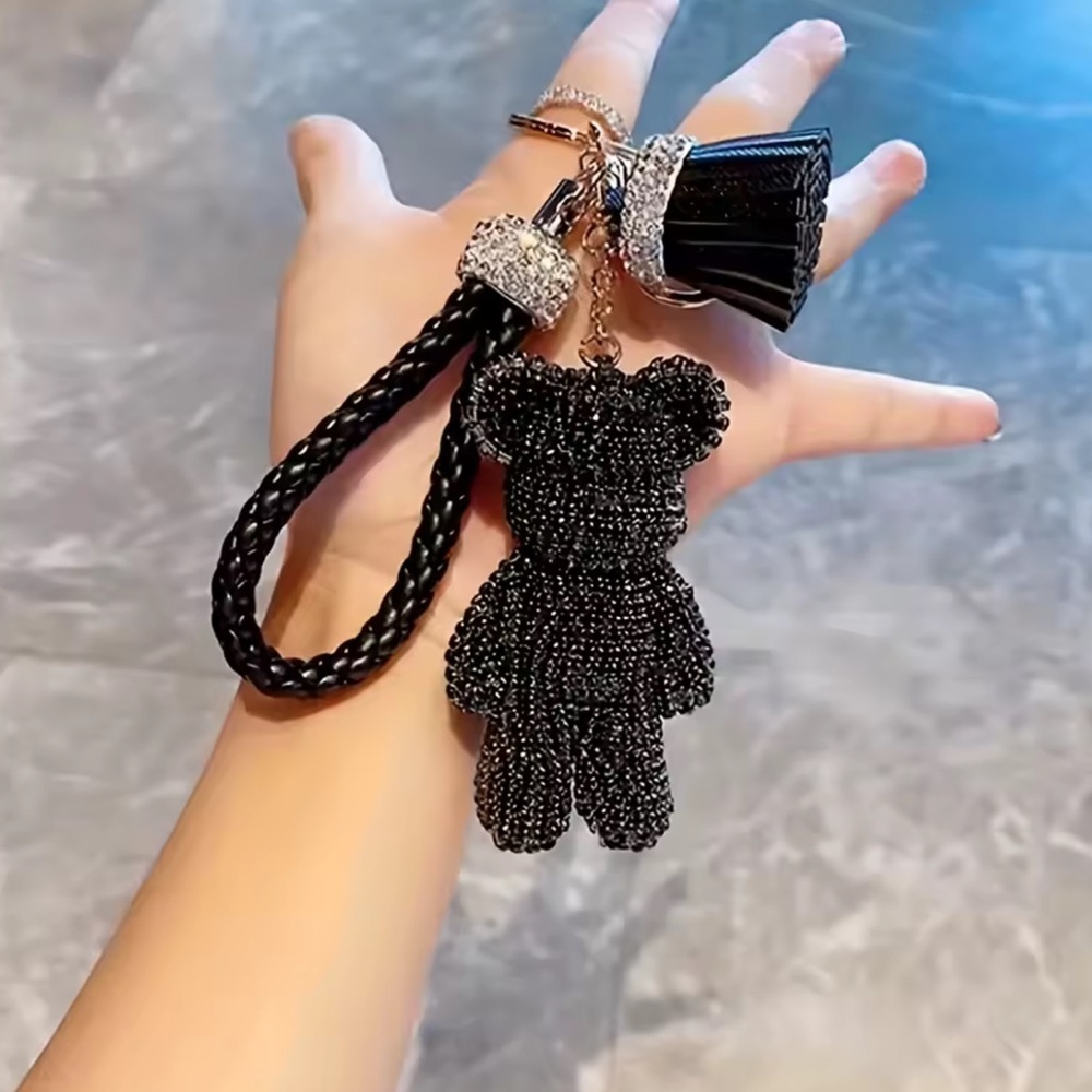 Rhinestone Bear Keychain Charm - Picture 7 of 7